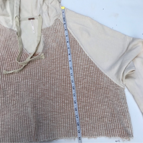 💙 Free People Knit Cropped Hoodie Sweatshirt - Picture 5 of 12